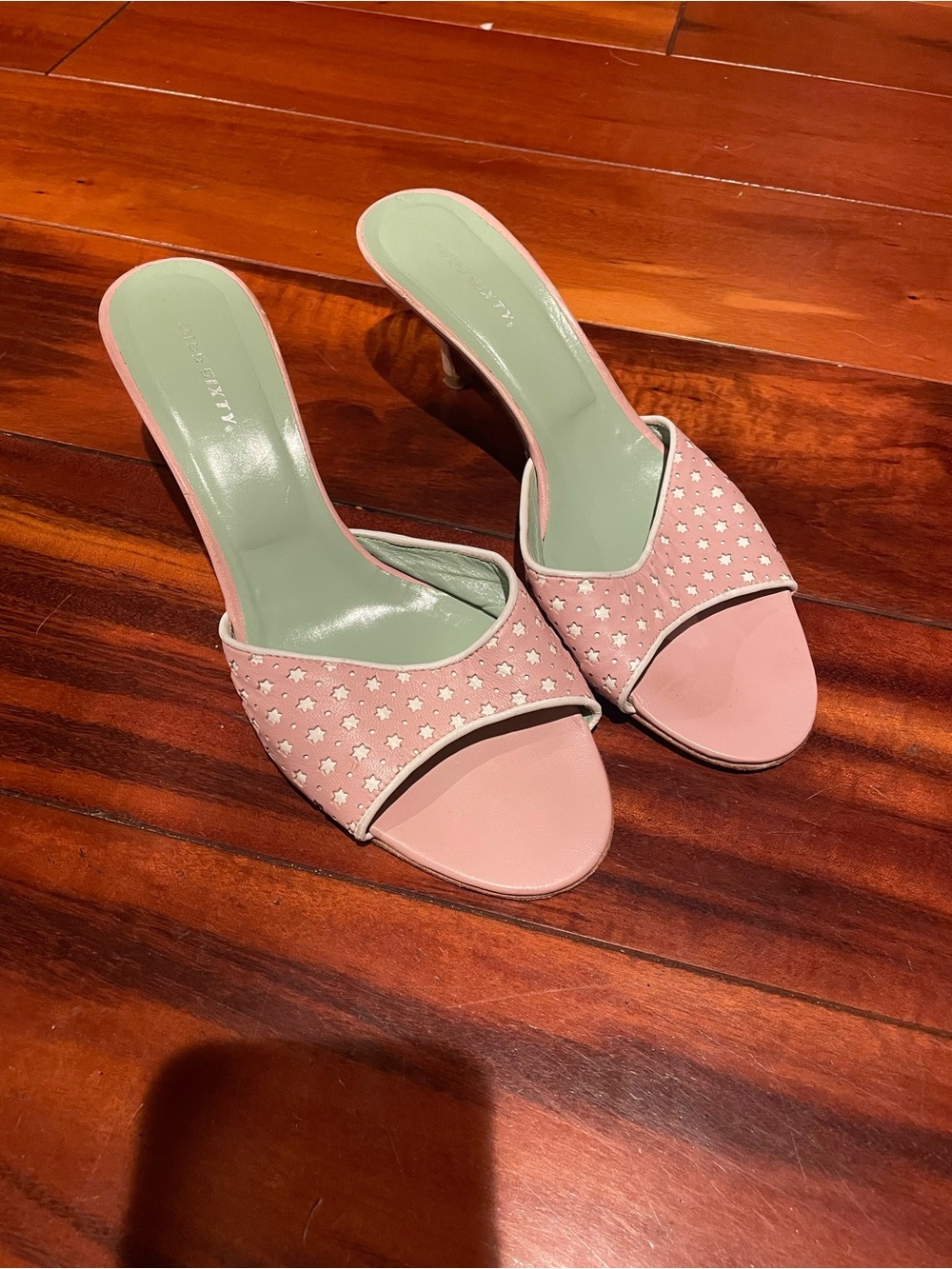 Miss Sixty Vintage Y2K Pink Star Open-Toe Women's Kitten Heels